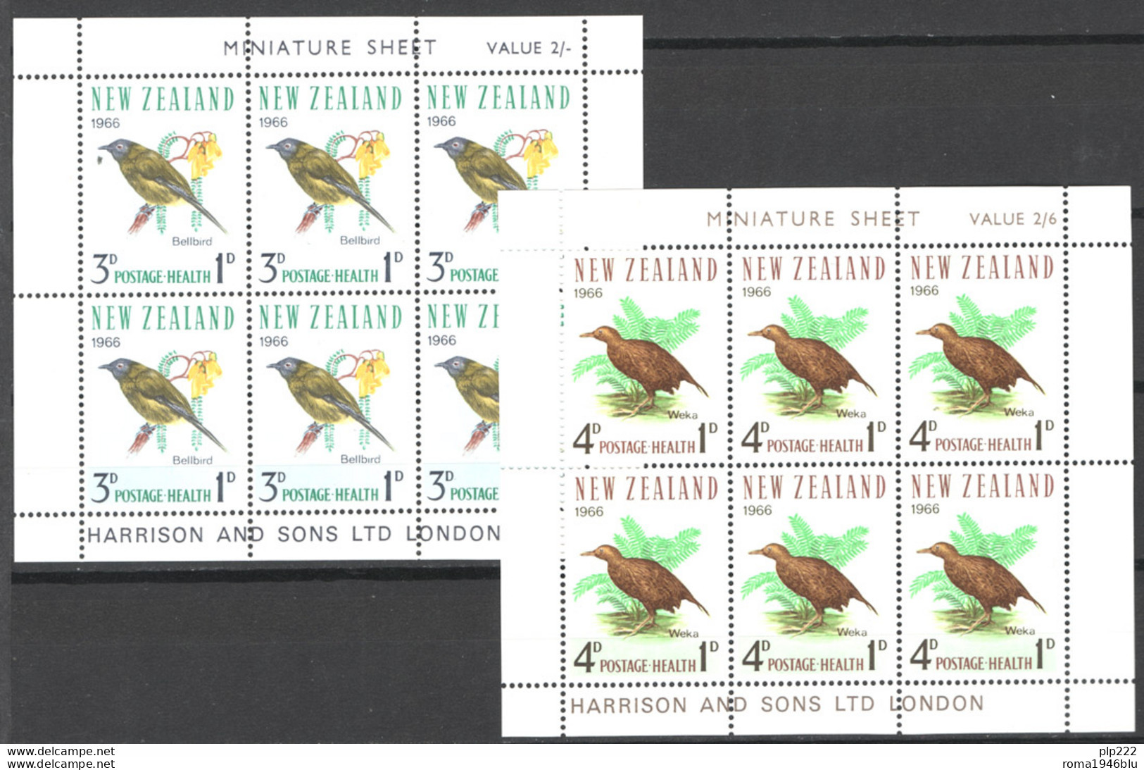 Nuova Zelanda 1966 Y.T.BF19/20 **/MNH VF - Blocks & Sheetlets