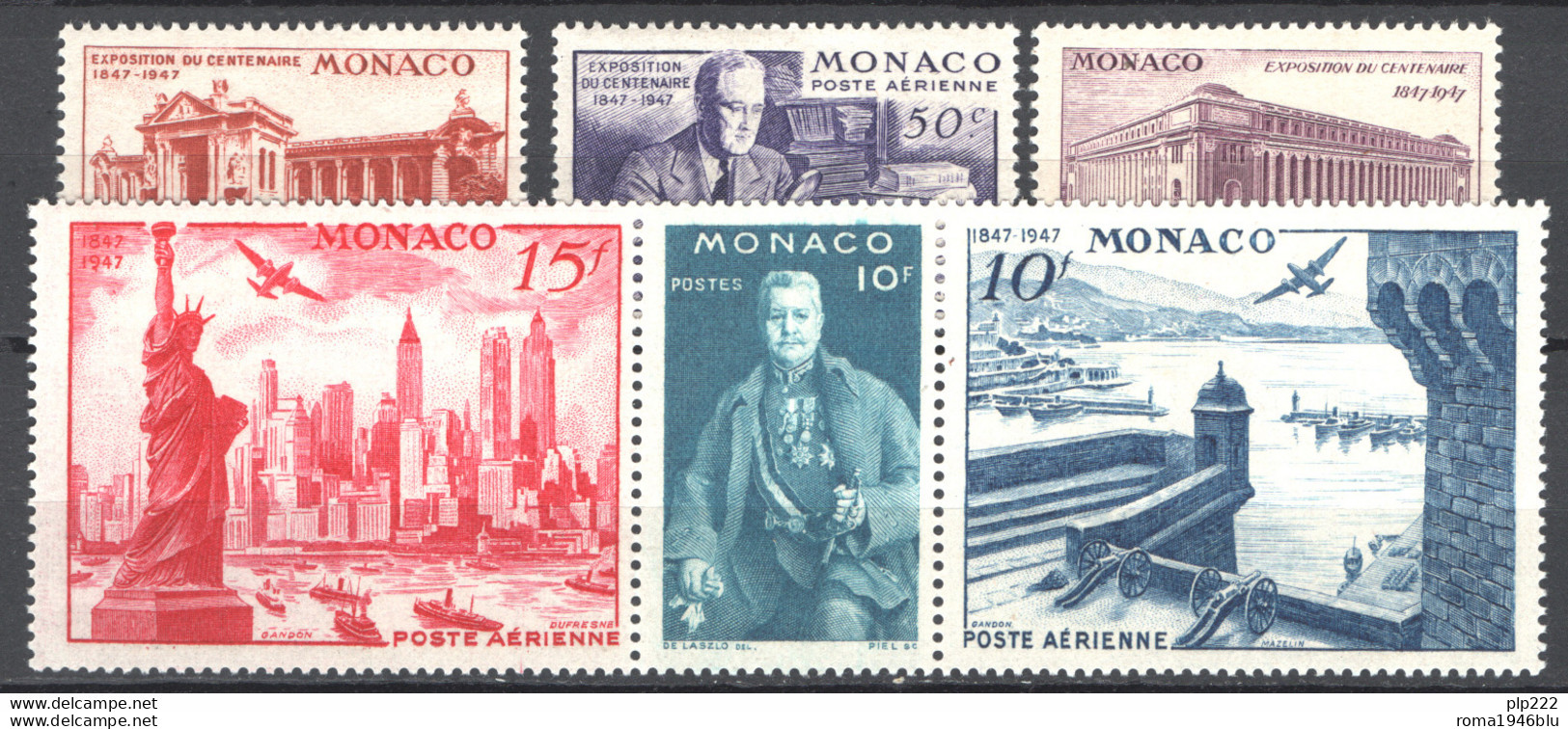 Monaco 1947 Unif. A22/27 **/MNH VF - Luchtpost