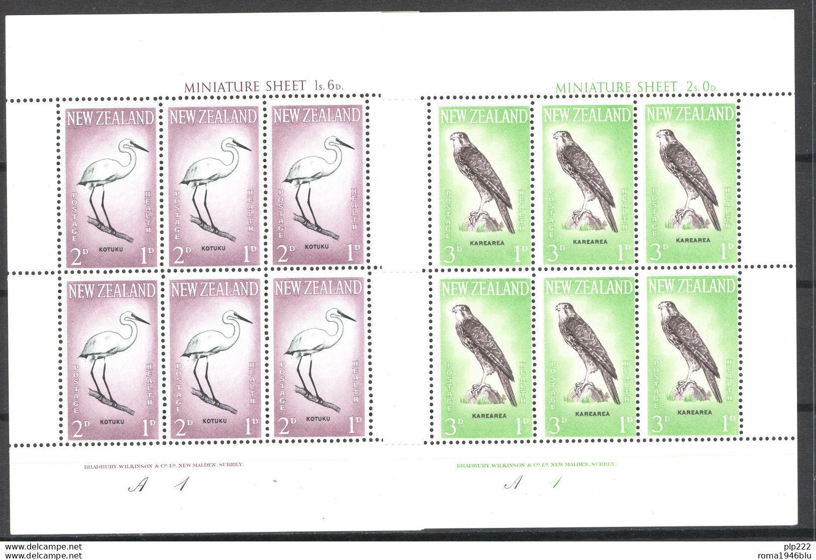 Nuova Zelanda 1961 Y.T.BF9/10 **/MNH VF - Blocks & Sheetlets