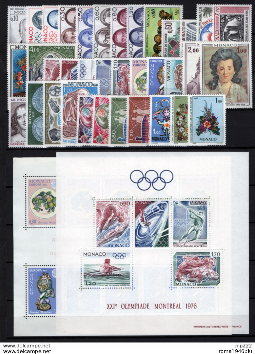 Monaco 1976 Annata Completa Con Preann / Complete Year Set With Precancel **/MNH VF - Volledige Jaargang