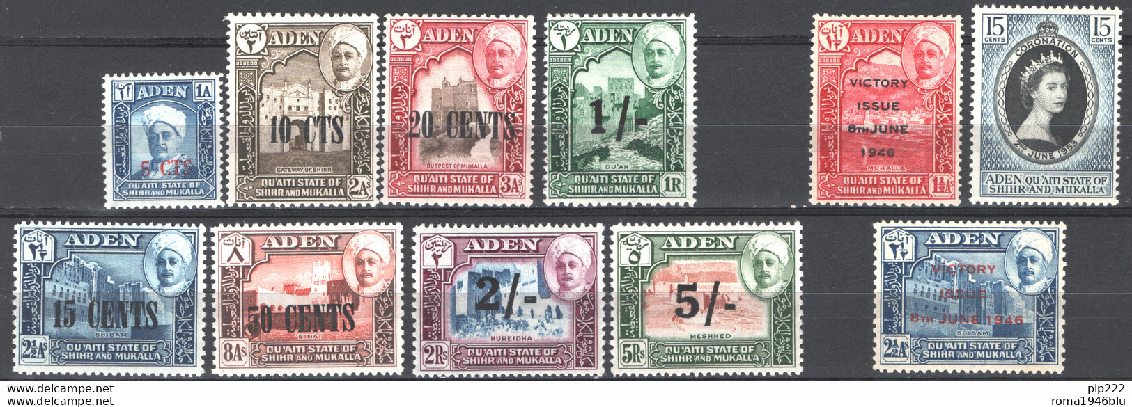 Aden Qu'Ati 1946/51 Y.T.12/13,20/28 */MH VF - Aden (1854-1963)