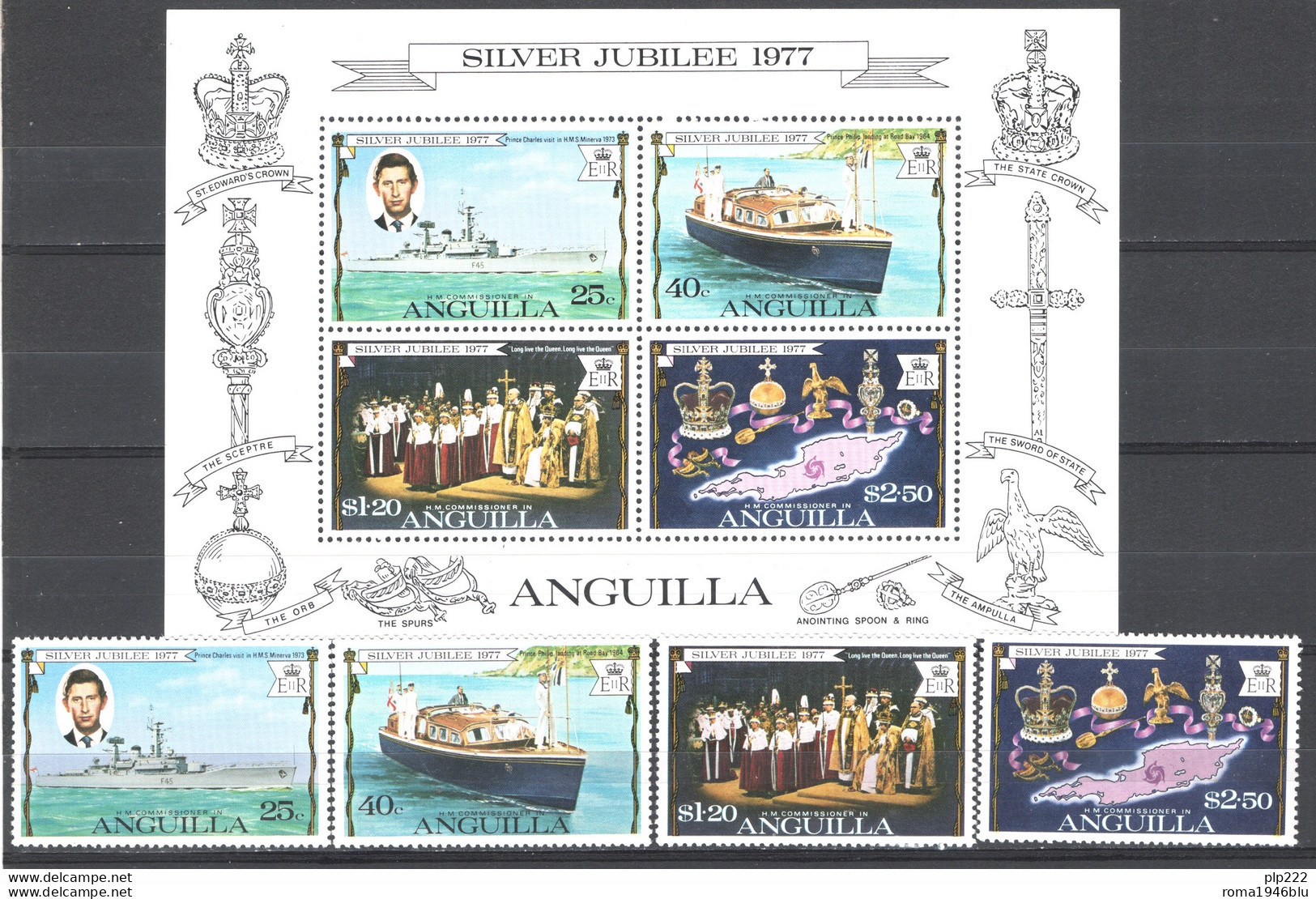 Anguilla 1977 Y.T.238/41+BF15 **/MNH VF - Anguilla (1968-...)