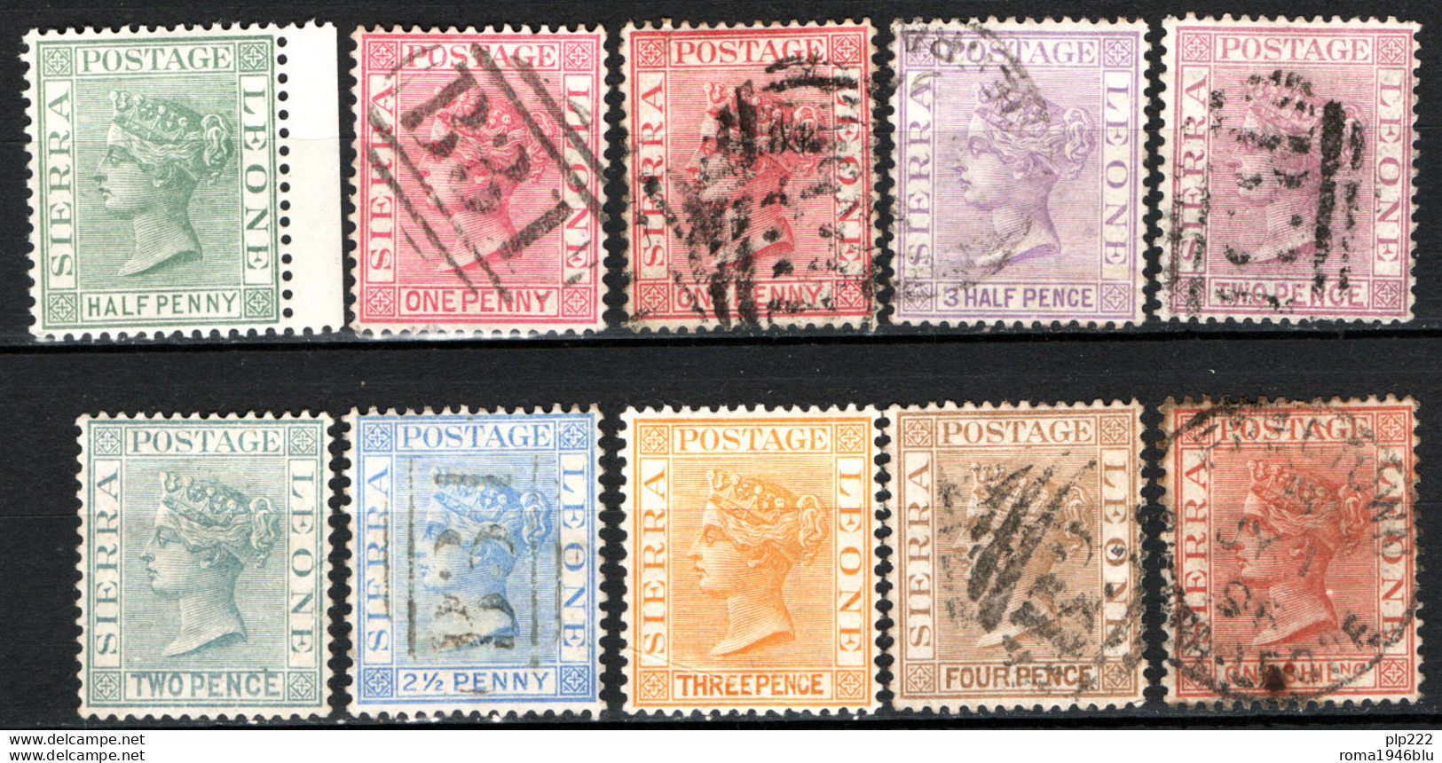 Sierra Leone 1883 Y.T.19/20,20a,21/25,27/28 O/Used VF/F - Sierra Leona (...-1960)