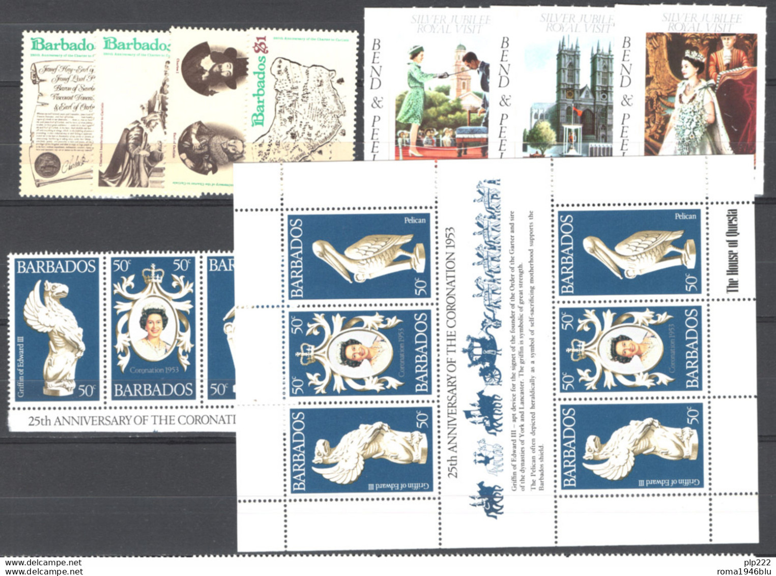 Barbados 1977 Y.T.438/44,449/51+Minisheet **/MNH VF - Barbados (1966-...)