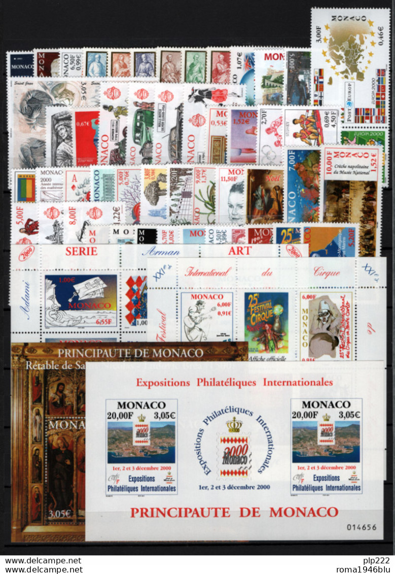 Monaco 2000 Annata Completa / Complete Year Set **/MNH VF - Volledige Jaargang