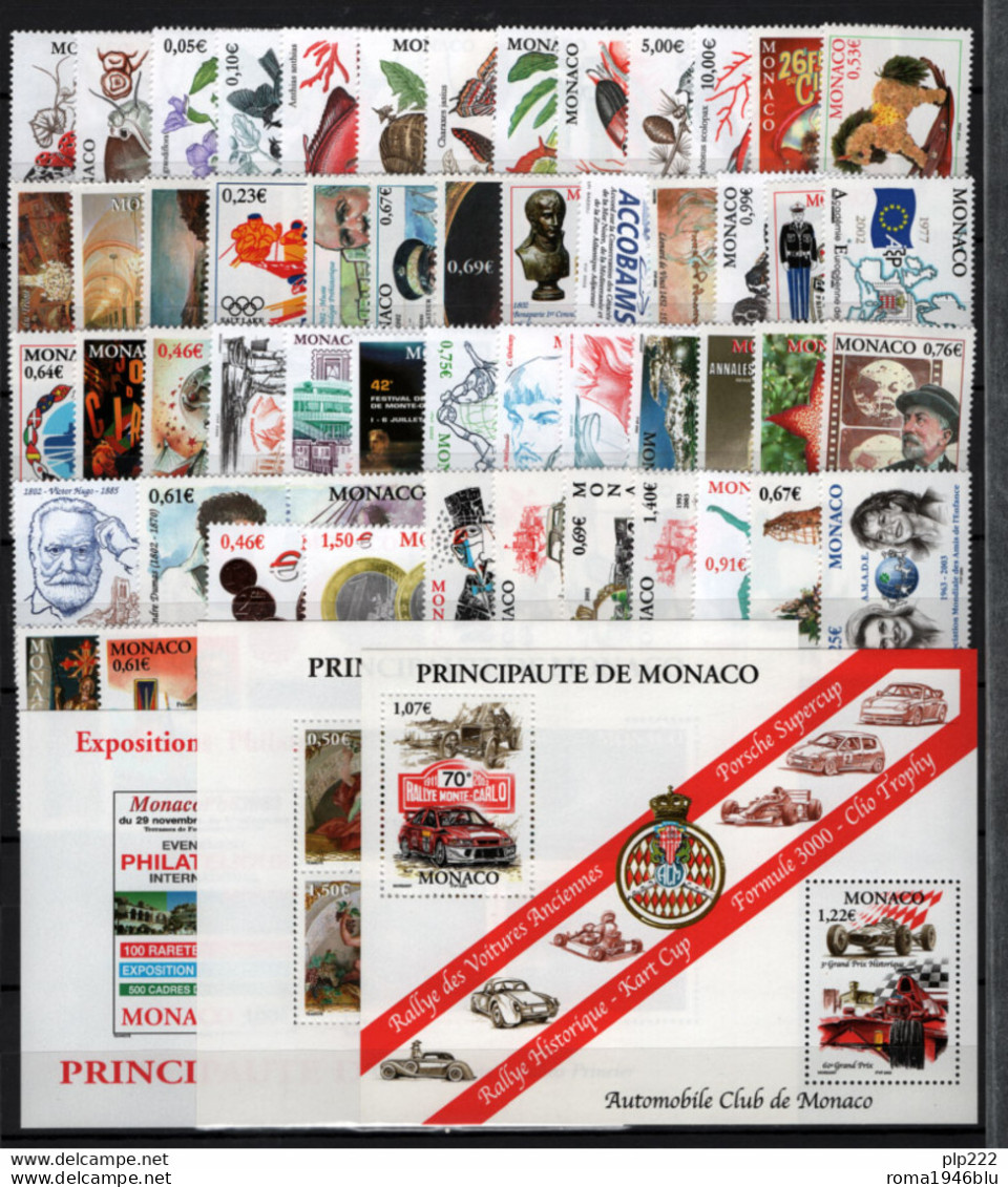 Monaco 2002 Annata Completa / Complete Year Set **/MNH VF - Volledige Jaargang