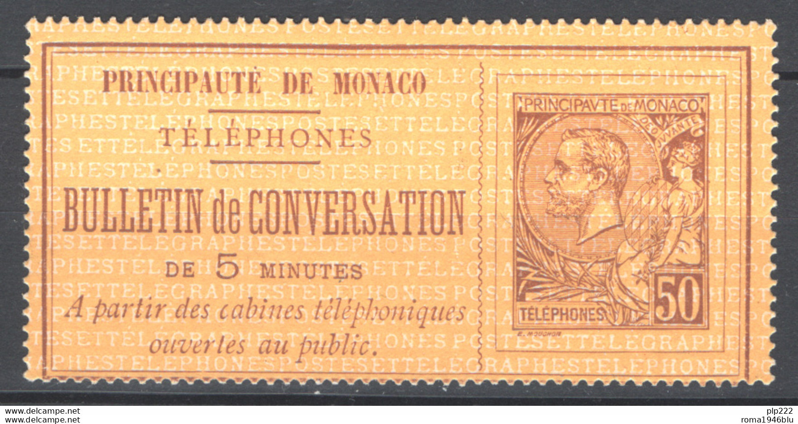 Monaco 1886 Telefono Unif.1 (*)/MNG VF - Telefono