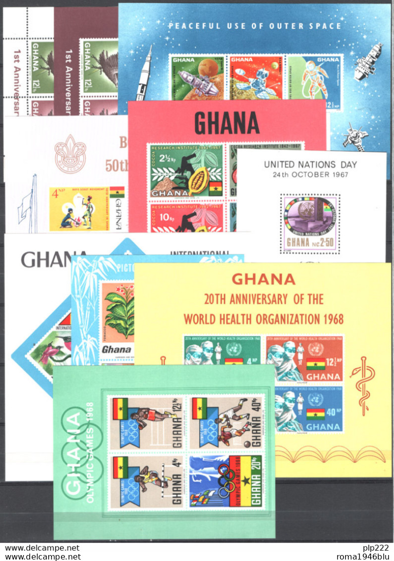 Ghana 1957/73 Almost complete collection 500 val.+ 49 S/S **/MNH VF