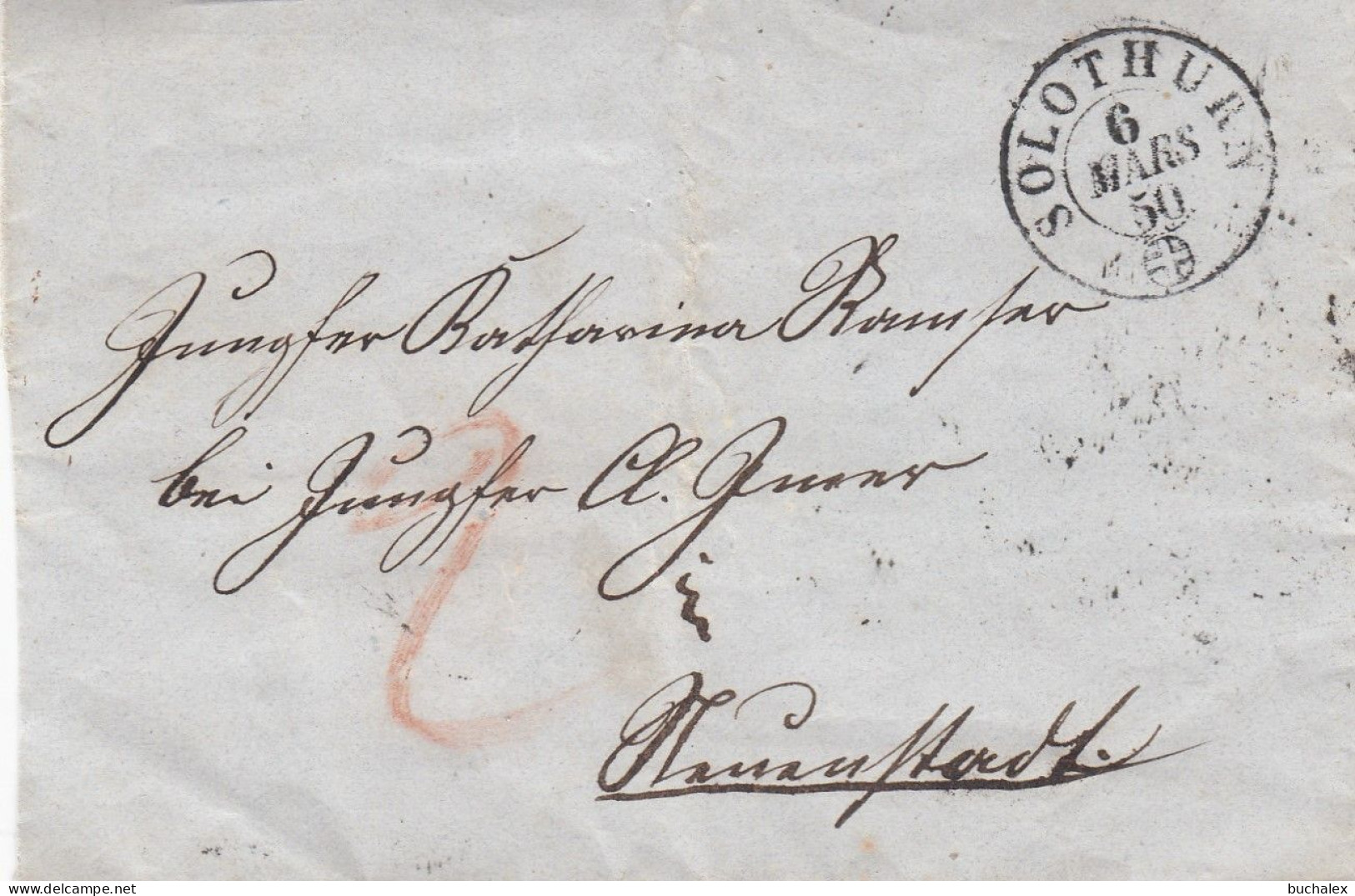 Schweiz Vorphilabrief Aus Dem Jahr 1850 Von Solothurn Nach ? - ...-1845 Prephilately