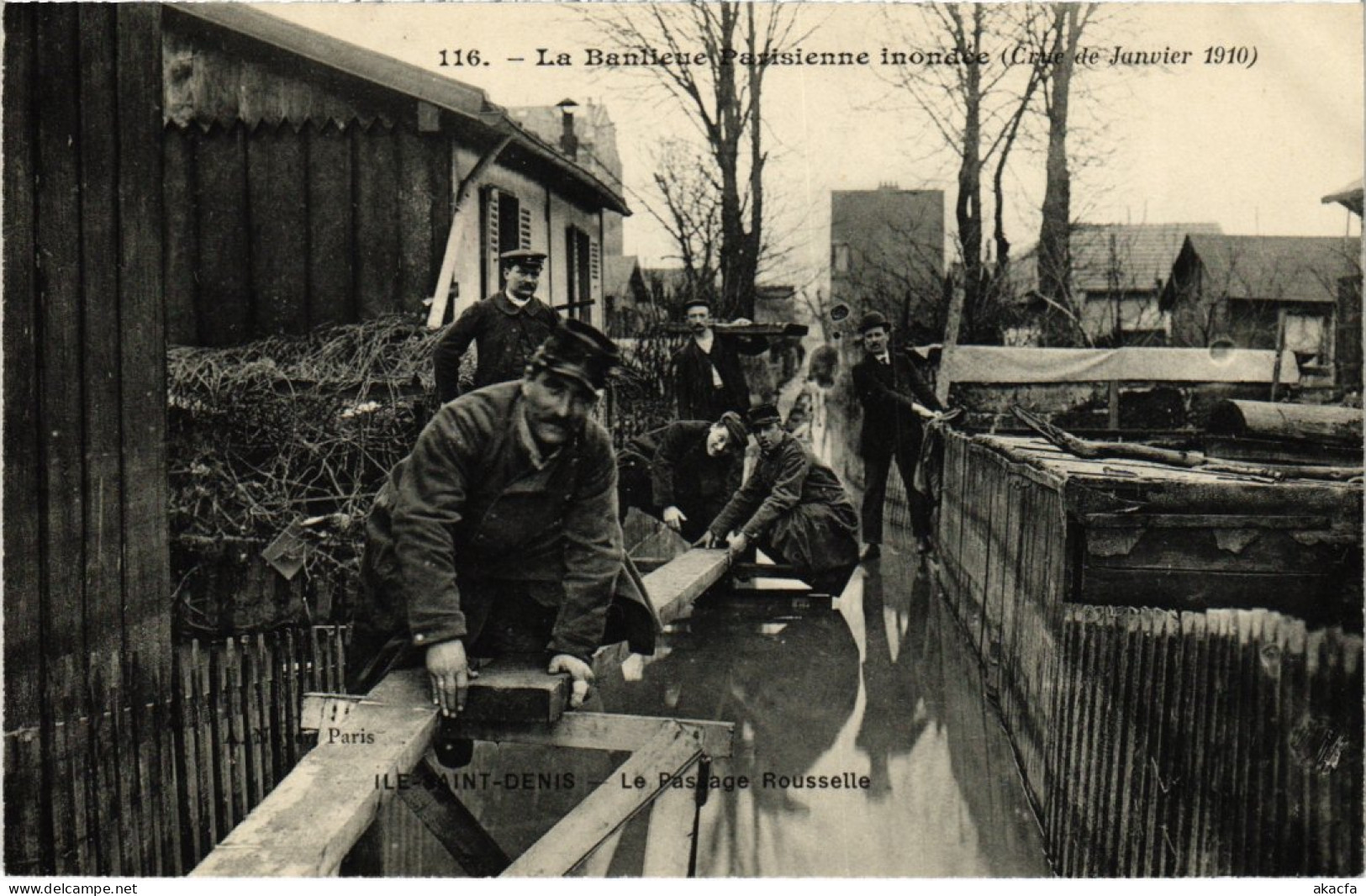 CPA L'ILE-SAINT-DENIS La Passage Rouselle - Crue De Janvier 1910 (1353212) - L'Ile Saint Denis