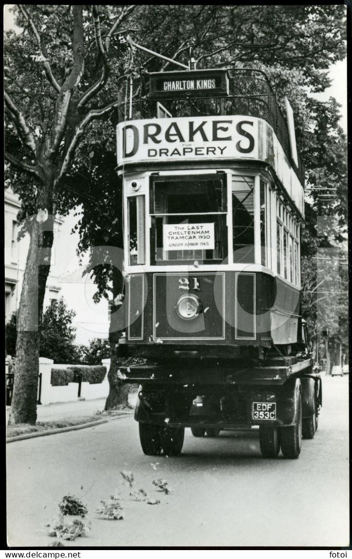 1970 REAL PHOTO TRAMCAR RESCUE TRAM CHELTENHAM ENGLAND UK UNITED KINGDOM CARTE POSTALE  POSTCARD STAMPED TIMBRE - Cheltenham