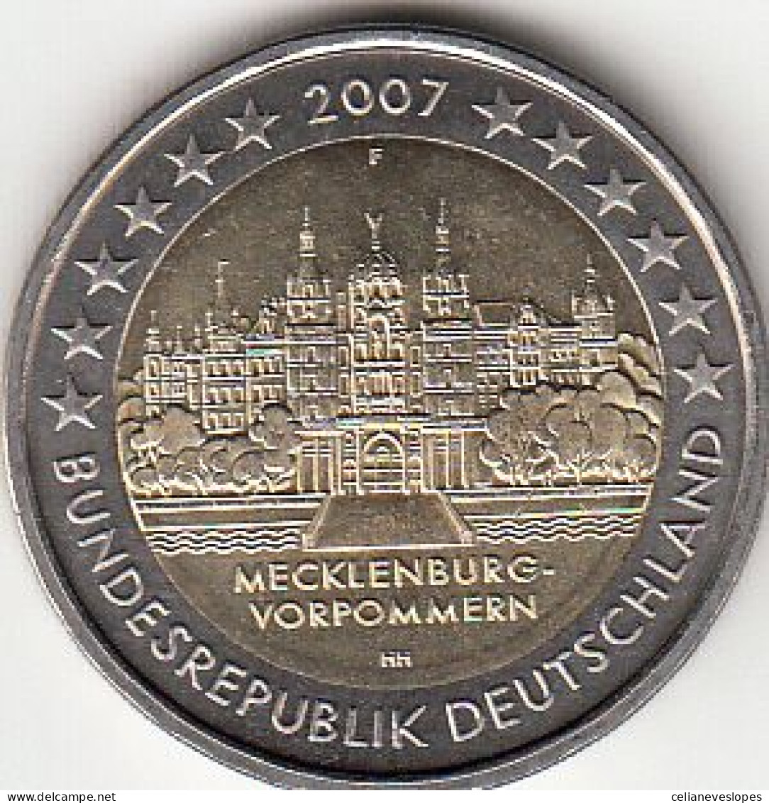 Germany, Moeda De 2 Euros De 2007 F, Meclenburg, Uncirculated - Autres & Non Classés