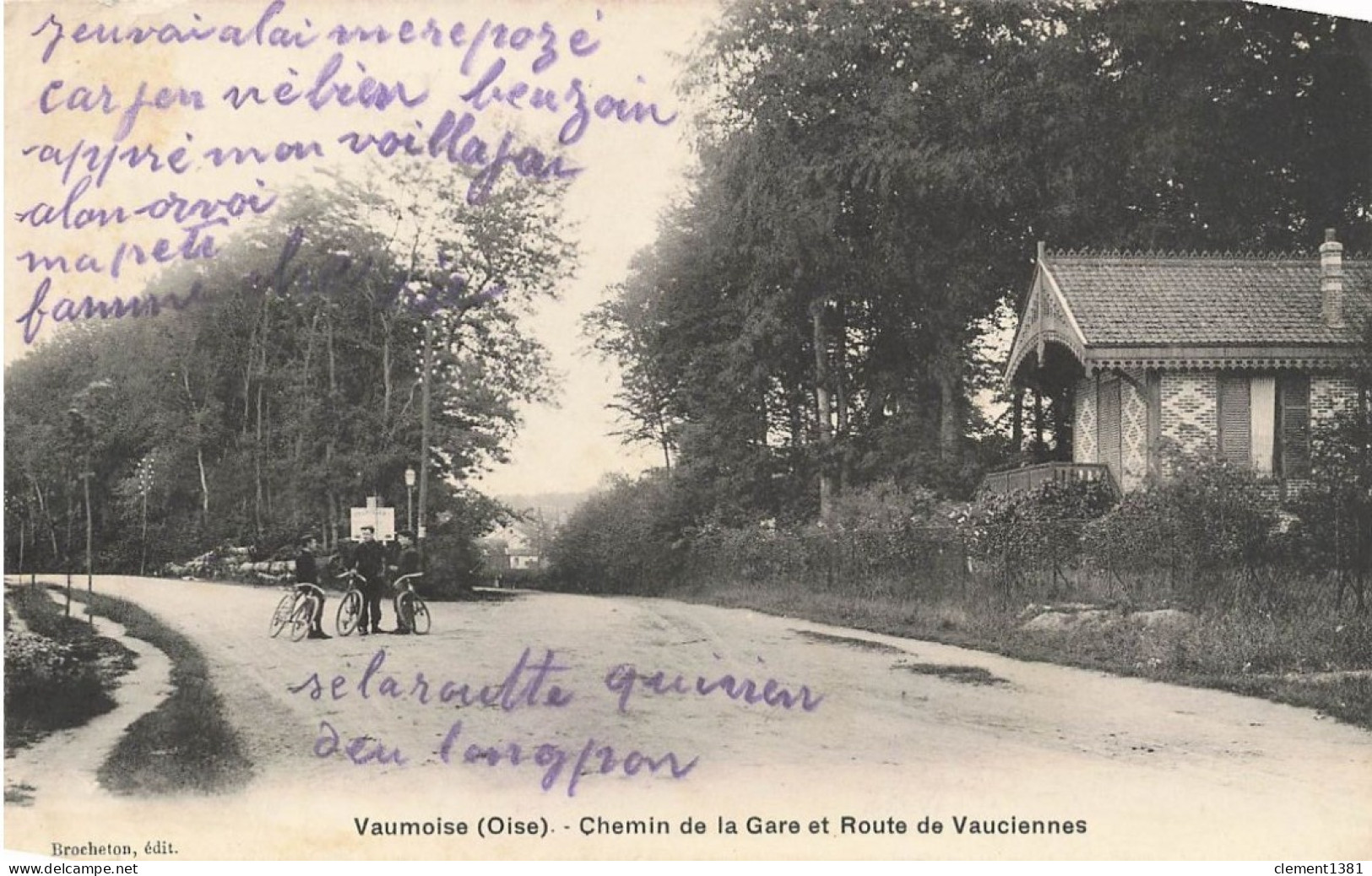Vaumoise Chemin De La Gare Et Route De Vauciennes Carte Souple - Vaumoise