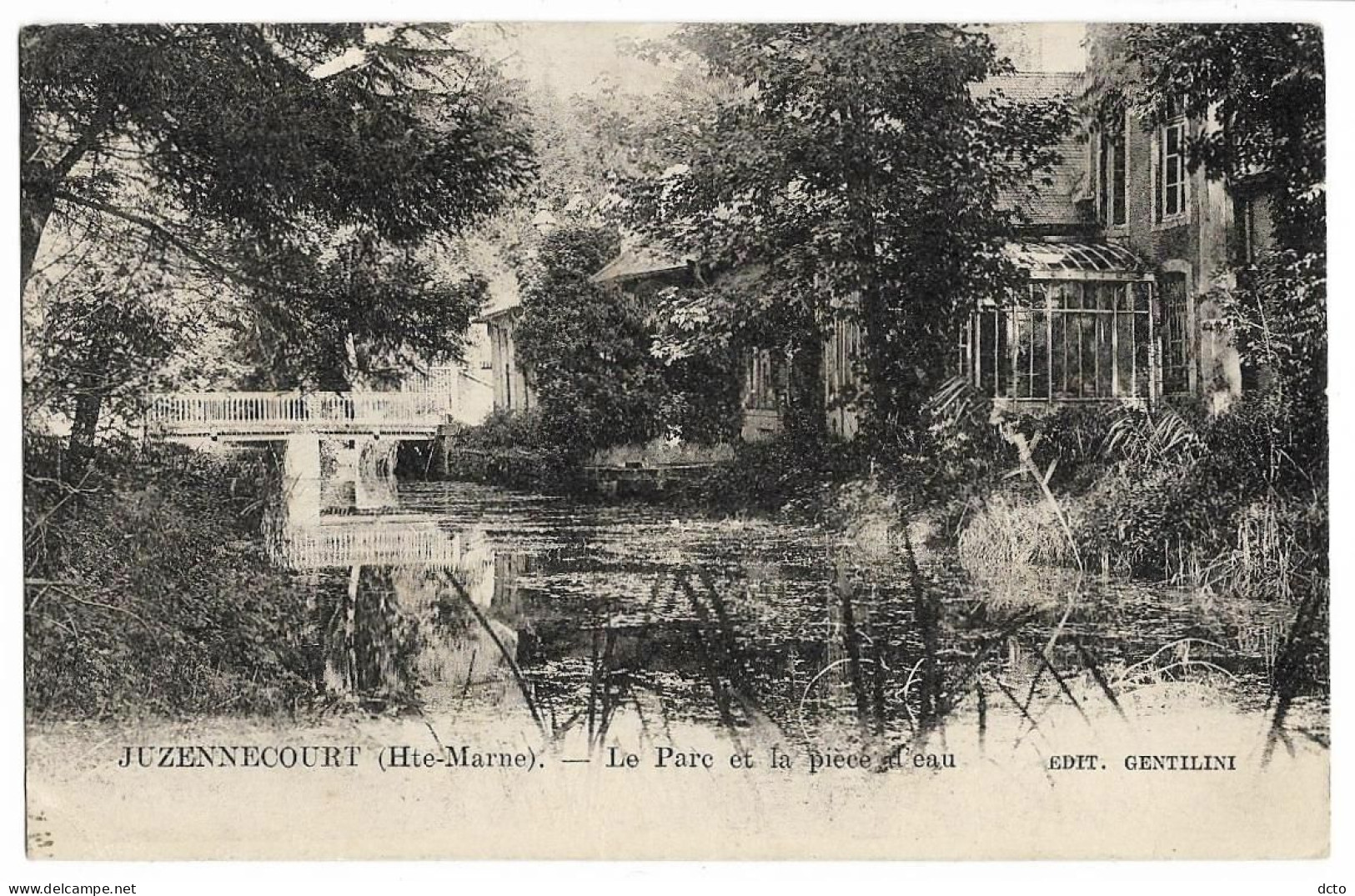 JUZENNECOURT (52) Le Parc Et La Pièce D'eau Ed. Gentilini, Envoi 1926 - Juzennecourt