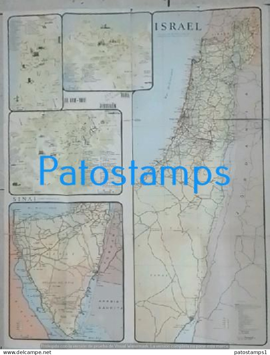 215840 ISRAEL ANTIGUO Y VIEJO MAP MAPA 46 X 63 CM NO POSTAL POSTCARD - Wereld