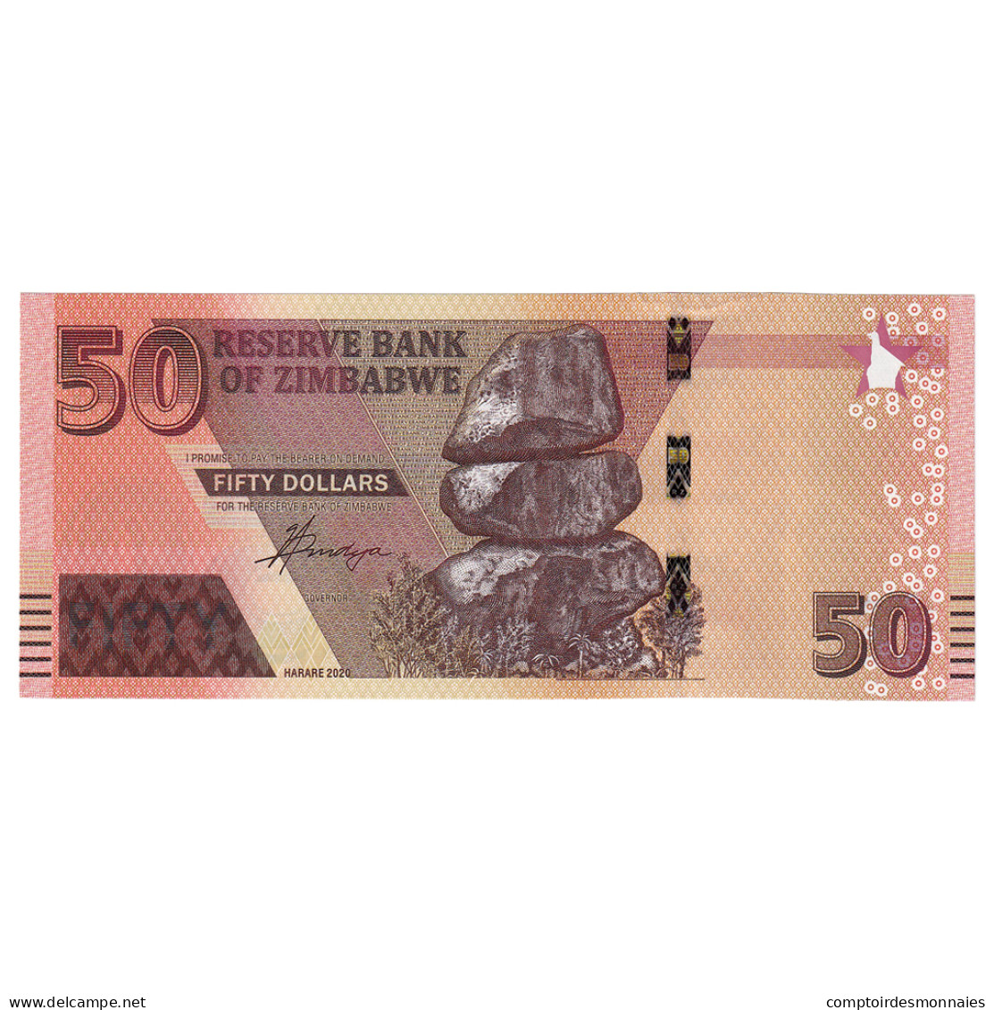 Billet, Zimbabwe, 50 Dollars, 2020, NEUF - Zimbabwe