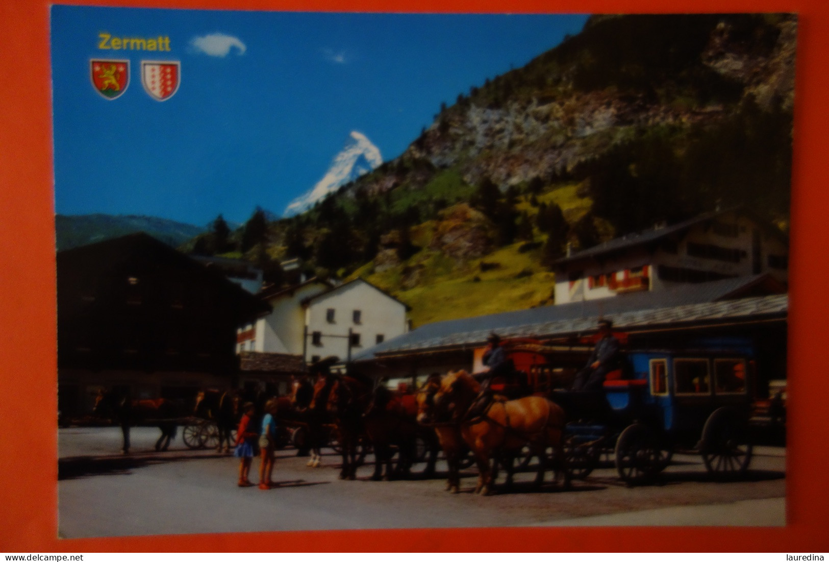 CPM SUISSE -ZERMMATT -N°48721 BAHNHOFPLATZ MIT KUTSCHEN - Matt