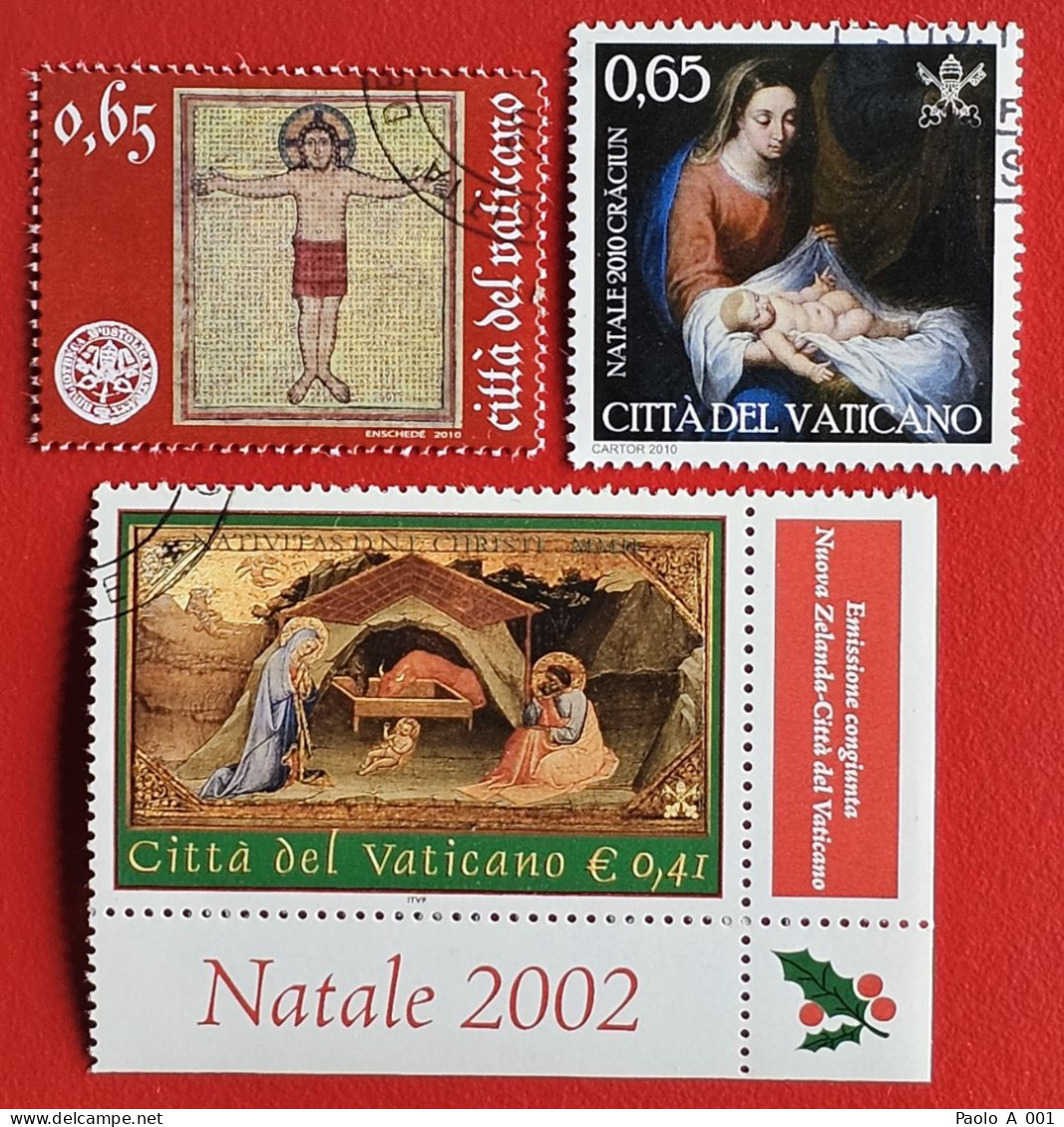 VATICANO VATIKAN VATICAN 2002 2010 FIRST DAY CHRISTMAS FULL GUM - Oblitérés