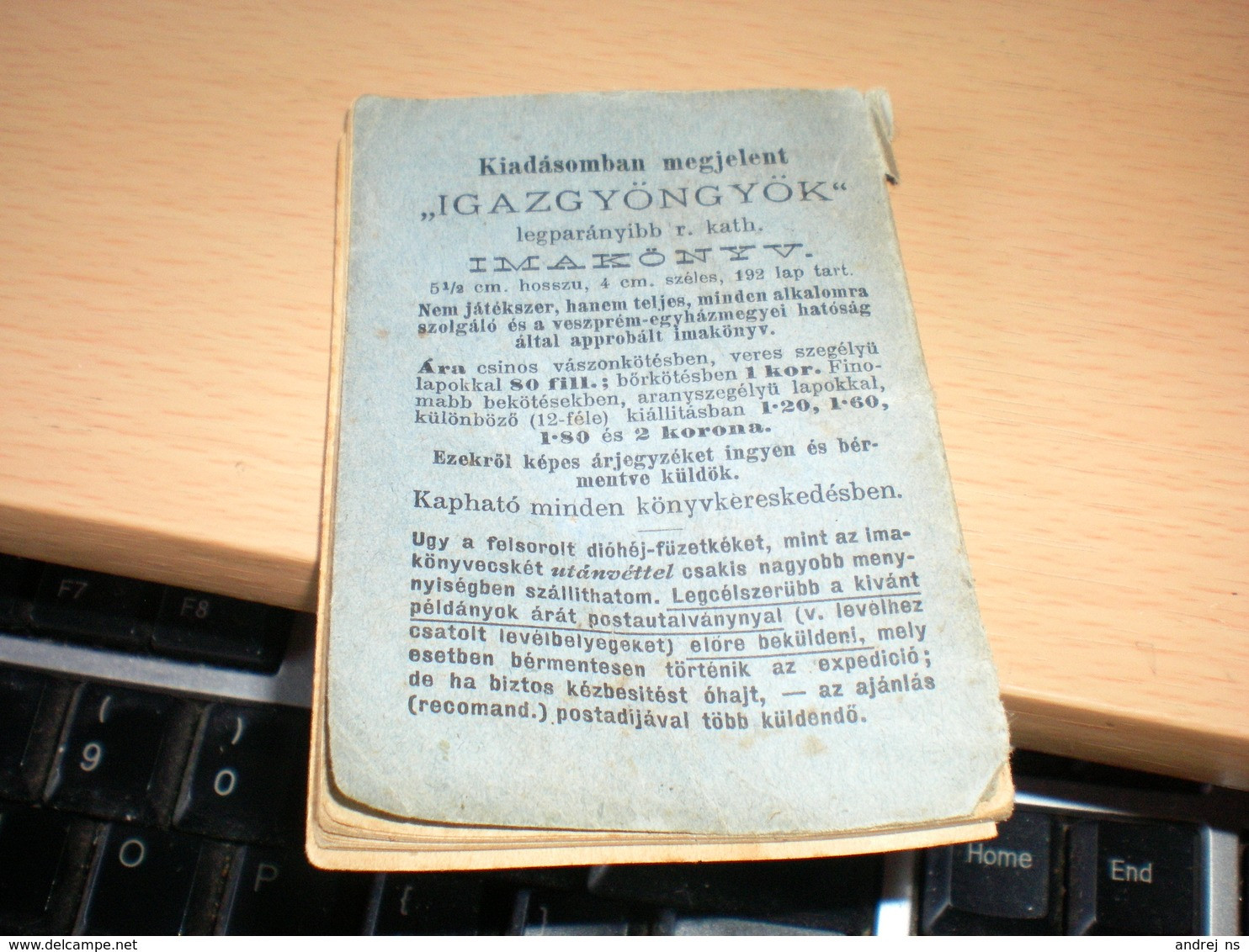 Mini Book Latin Nyelvtan Diohejban I Alaktan Veszprem  Krausz Armin Fia 1911 Old - Dictionnaires