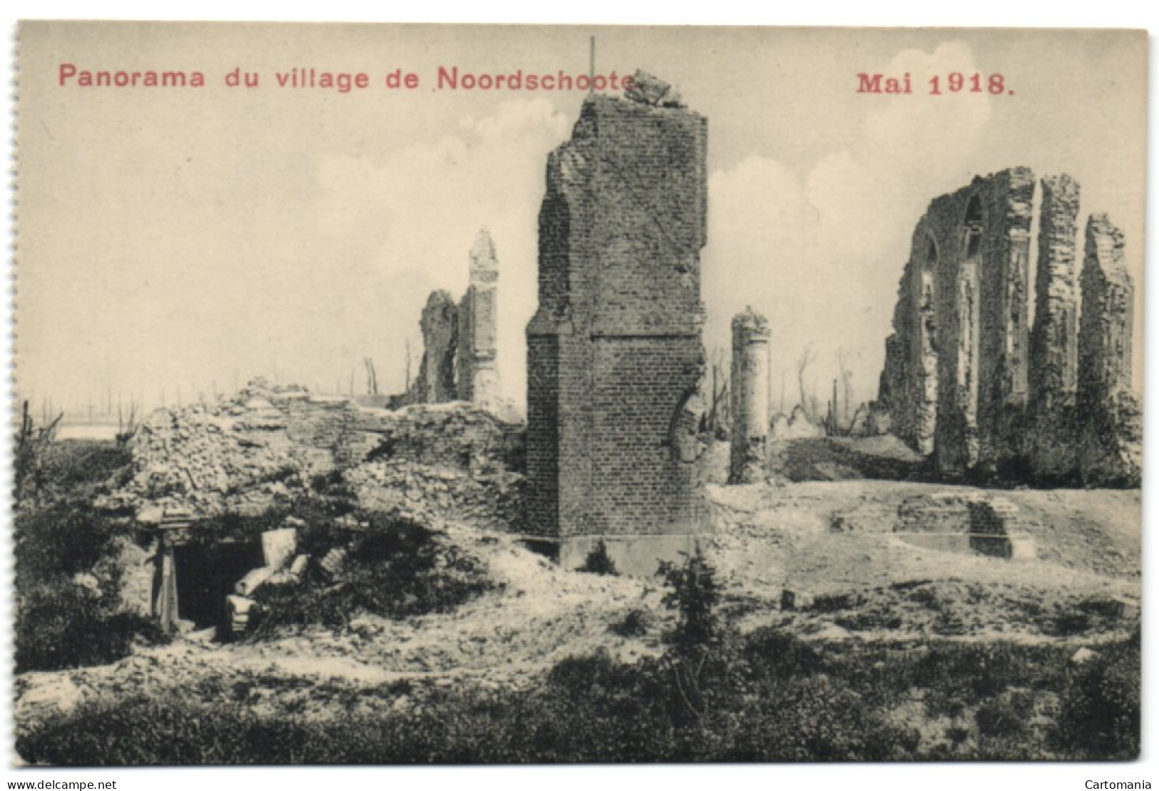 Panorama Du Village De Noordschoote - Mai 1918 - Lo-Reninge