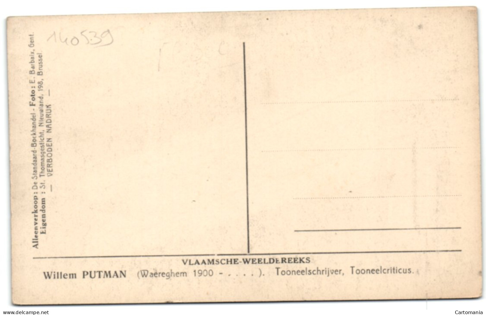 Willem Putman (Waereghem 1900 - ... )  - Toneelschrijver - Toneelcriticus - Waregem