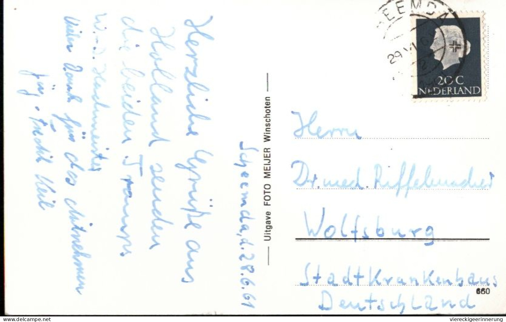 ! Ansichtskarte Scheemda, Jugendherberge Esbörg, Villa, Niederlande, 1961 - Other & Unclassified