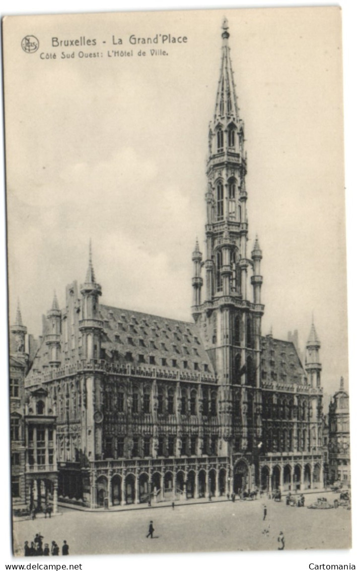 Bruxelles - La Grand'Place - Côté Sud Ouest - L'Hôtel De Ville - Bruxelles-ville