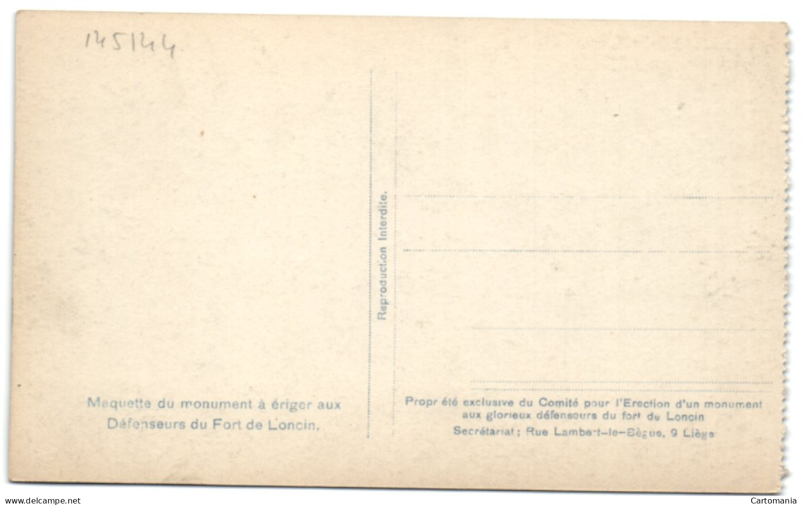 Maquette Du Monument à ériger Aux Défenseurs Du Fort De Loncin - Ans