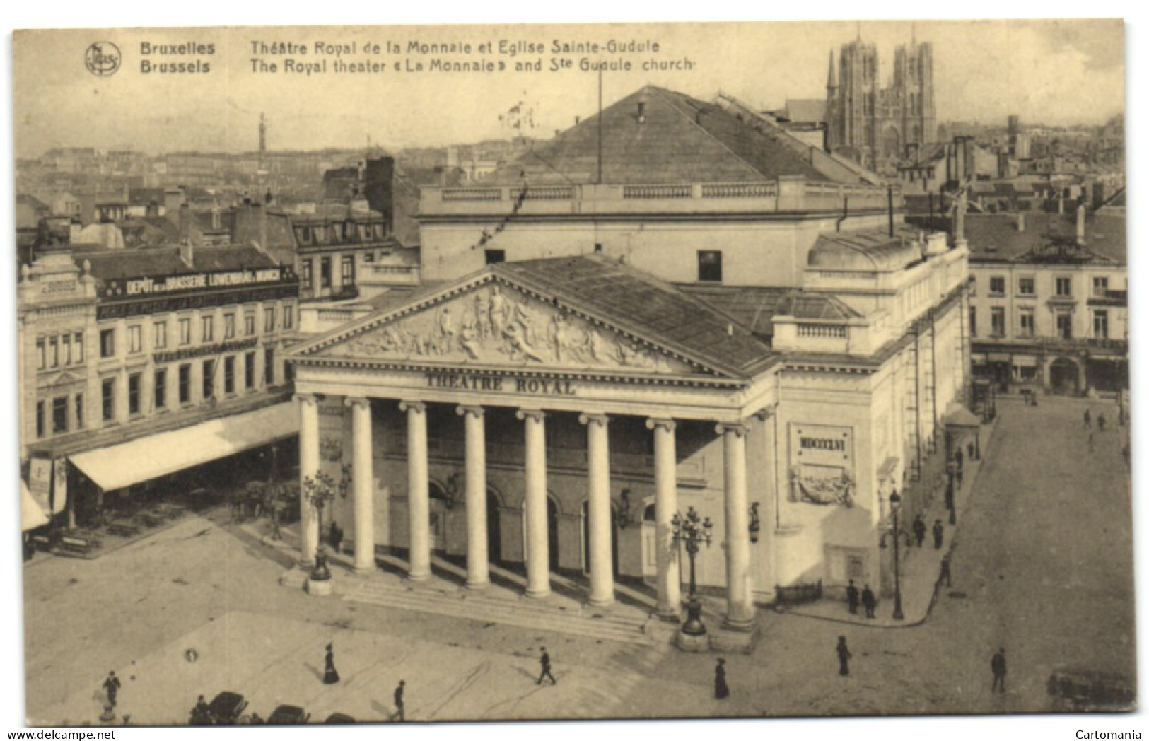 Bruxelles - Théâtre Royal De La Monnaie Et Eglise Sainte-Gudule (Nels Série 1 N° 10) - Bruxelles-ville