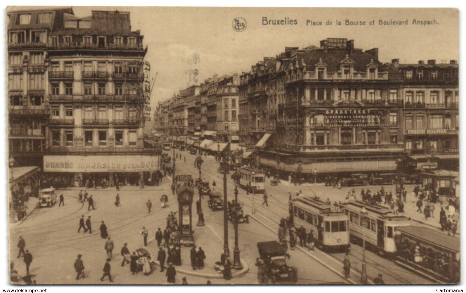 Bruxelles - Place De La Bourse Et Boulevard Anspach - Bruxelles-ville