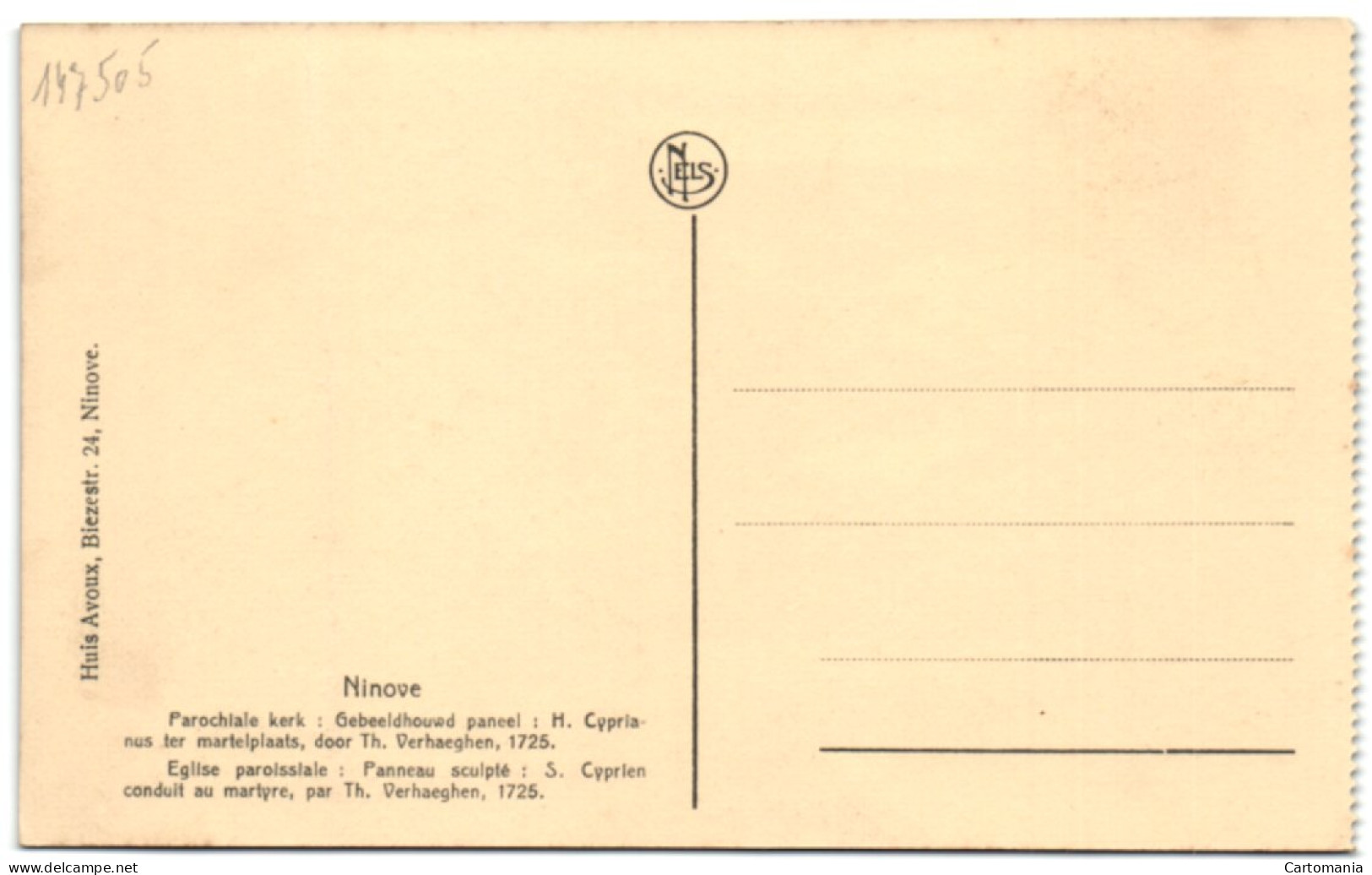 Ninove - Parochiale Kerk - Gebeeldhouwf Paneel H. Cyprianus Ter Martelplaats Door Th. Verhaeghen 1725 - Ninove