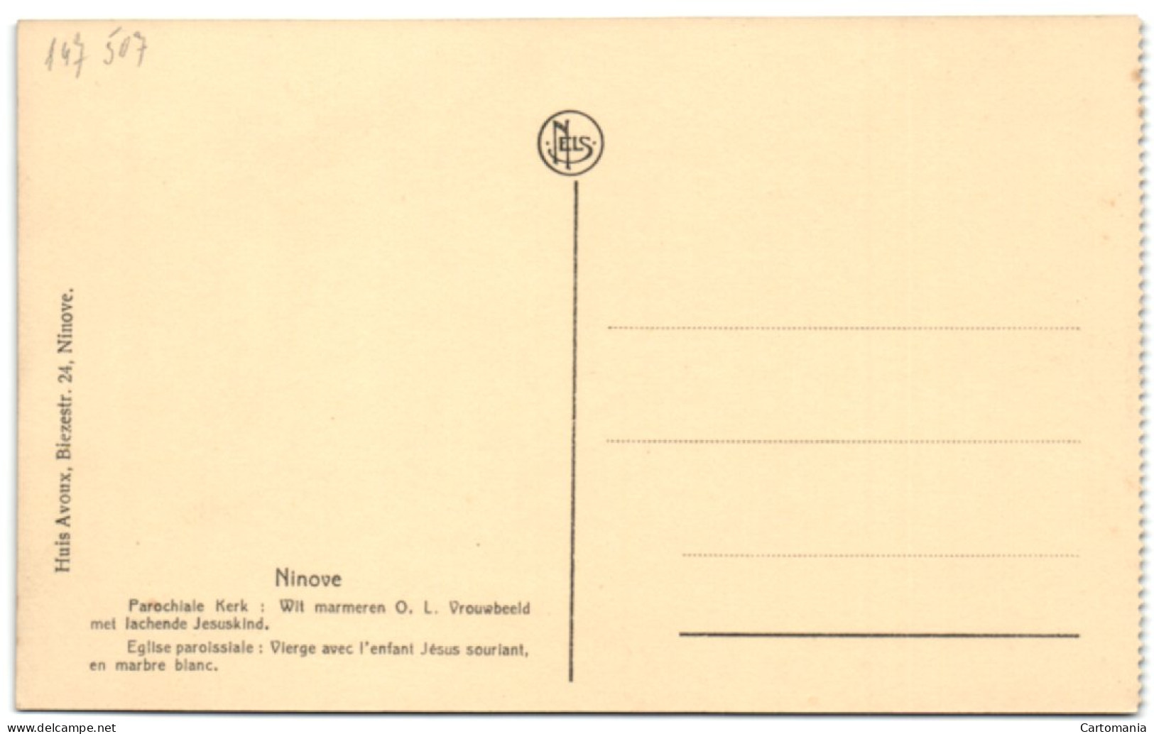 Ninove - Parochiale Kerk - Wit Marmeren O.L. Vrouwbeeld Met Lachende Jesuskind - Ninove