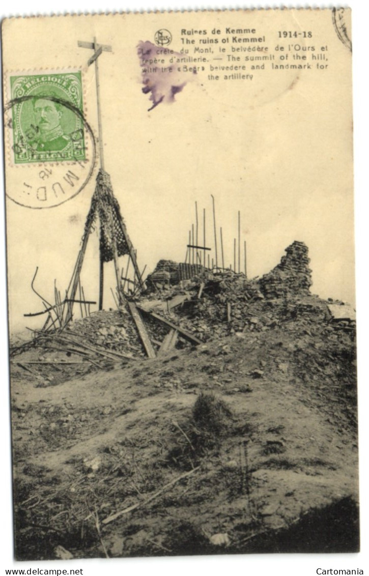 Ruines De Kemmel - La Crête Du Mont - Le Belvédère De L'Ours Et Repère D'artillerie - Hooglede