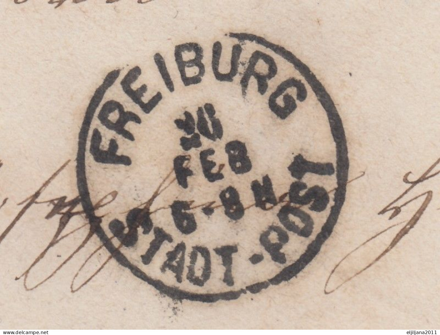 ⁕ German BADEN 1868 ⁕ FREIBURG 3 Kreuzer ⁕ Old Stationery Cover - Postal  Stationery