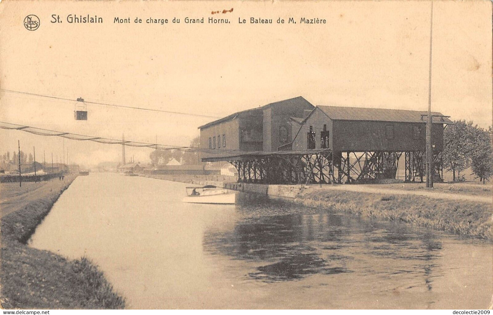 BG19229 St Ghislain Mont Charge Du Gand Hornu Le Bateaux De M Maziere Belgium - Saint-Ghislain