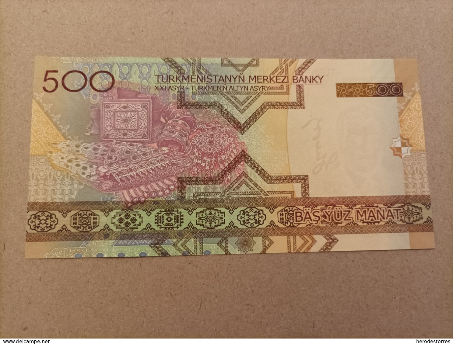 Billete De TURKMENISTAN, De 500 MANAT, Año 2005, Serie AA, UNC - Turkmenistán