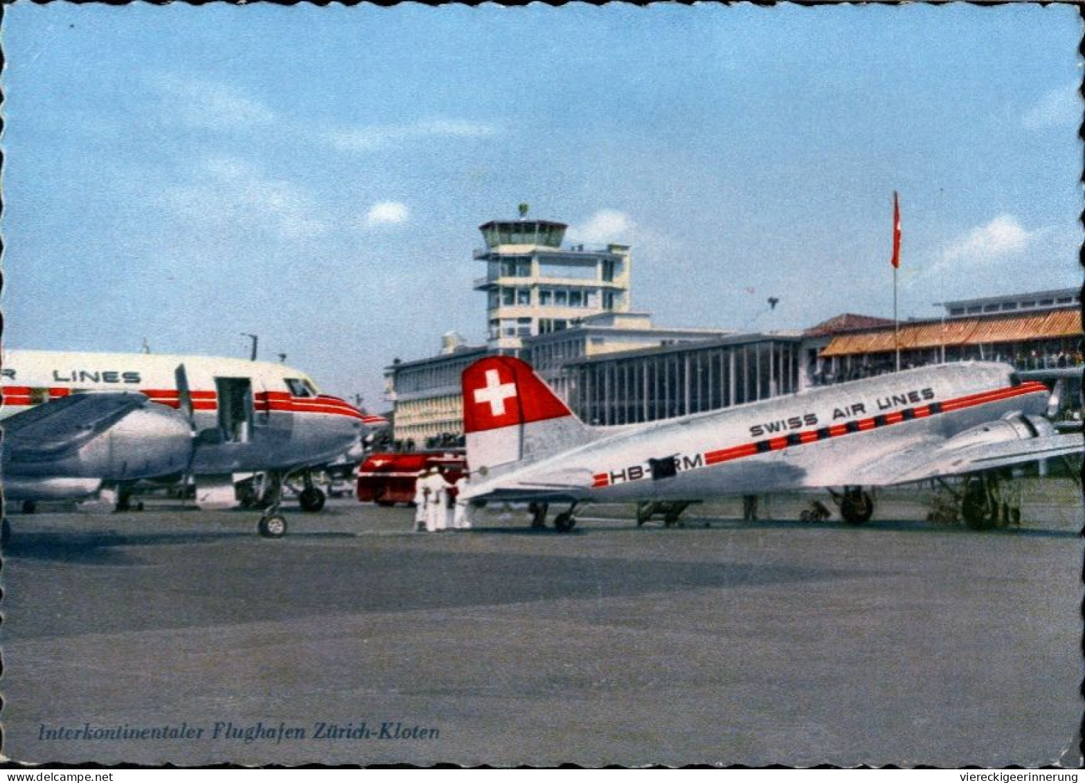 ! Ansichtskarte 1960 Flughafen Zürich Kloten, Airport, Swiss Air Flugzeug, Swissair, Schweiz, Aerodrome - Aeródromos