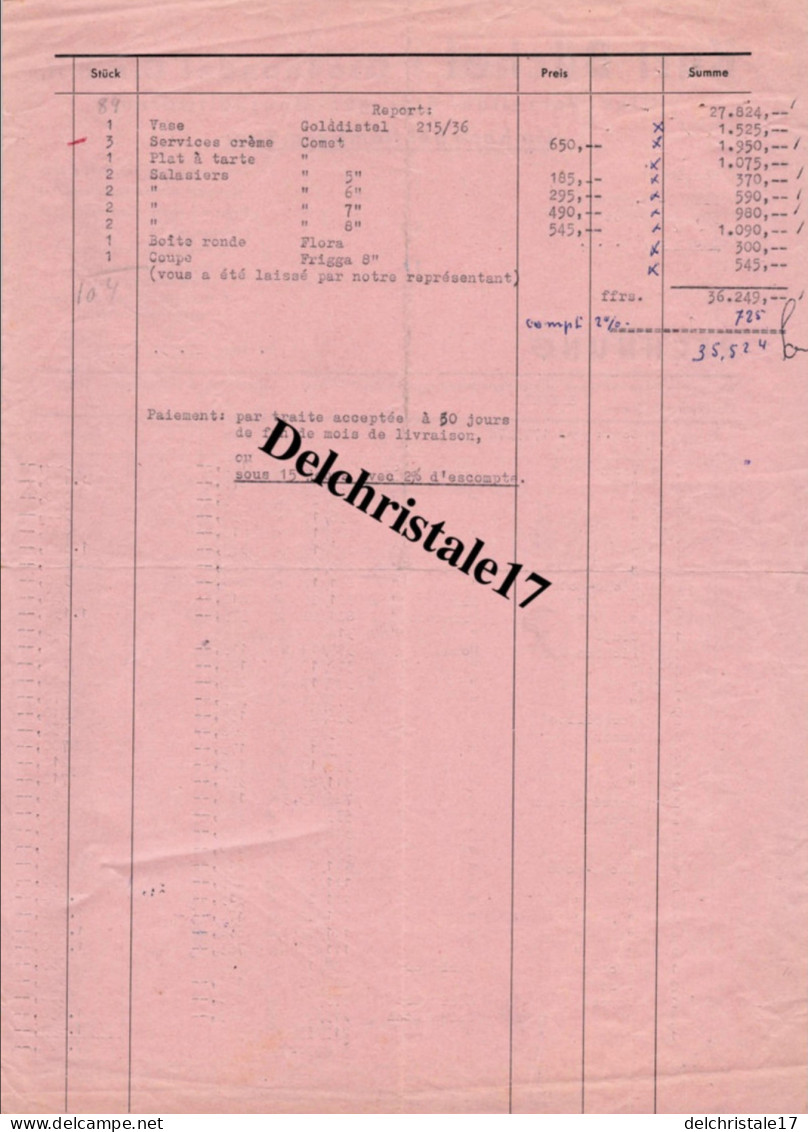 96 0139 LIMBACH PRÈS DE HOMBURG (SARRE) 1957 KURT BÜCHEL GROBHANDEL G.m.b.H GLAS PORZELLAN... - DEST. BINAUT-DELATTRE - 1950 - ...