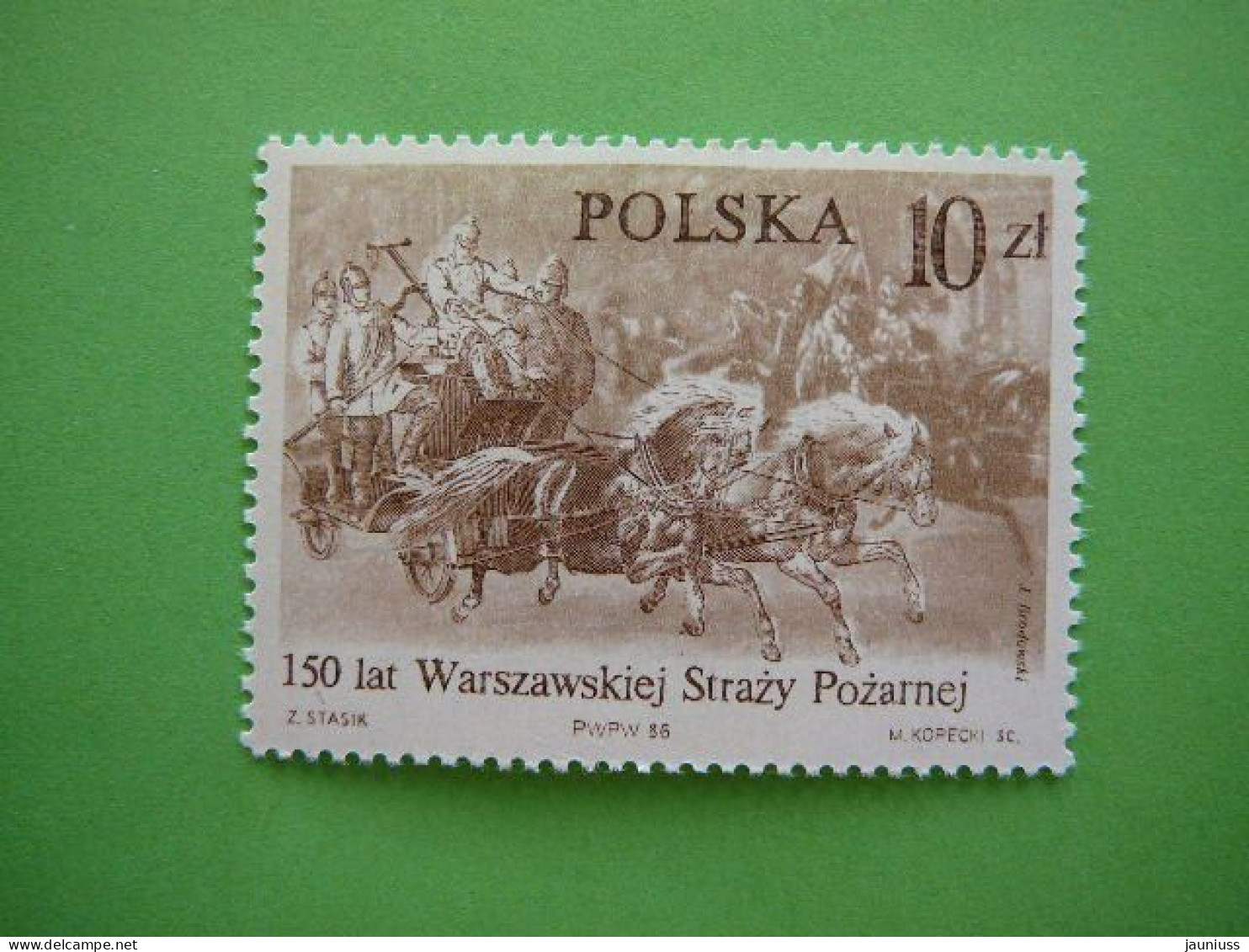 Fire Trucks # Poland Polska 1986 MNH #Mi. 3026 - Trucks