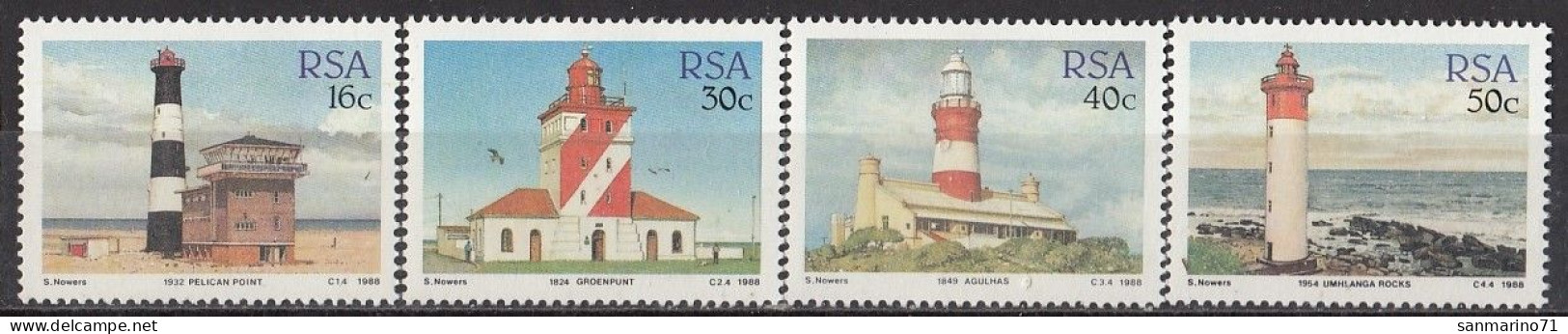 SOUTH AFRICA 739-742,unused,lighthouses - Nuevos