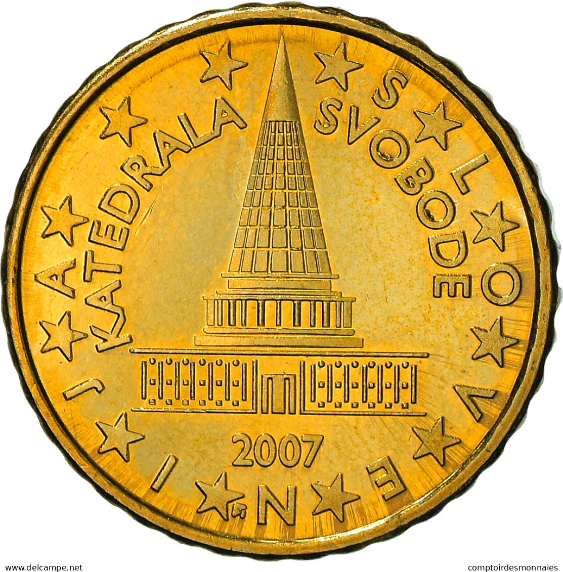 Slovénie, 10 Euro Cent, 2007, SPL+, Laiton, KM:71 - Slovenia