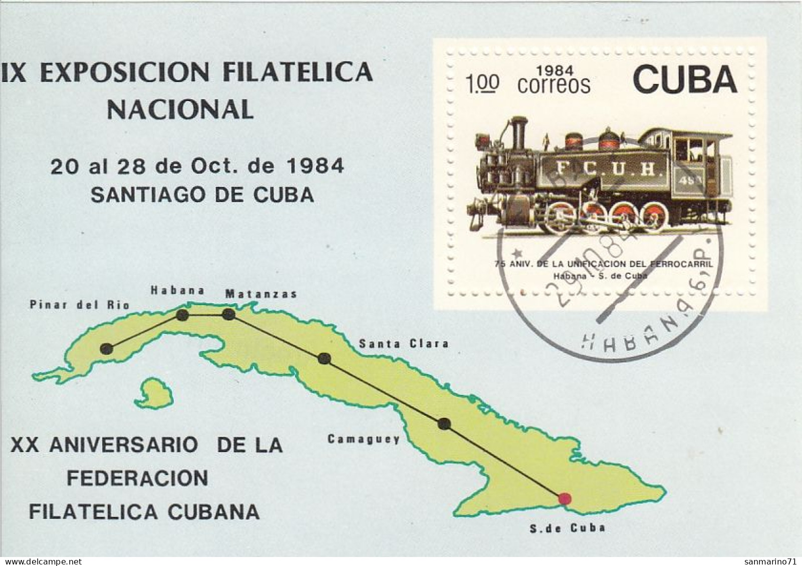 CUBA Block 87,used,trains - Blokken & Velletjes