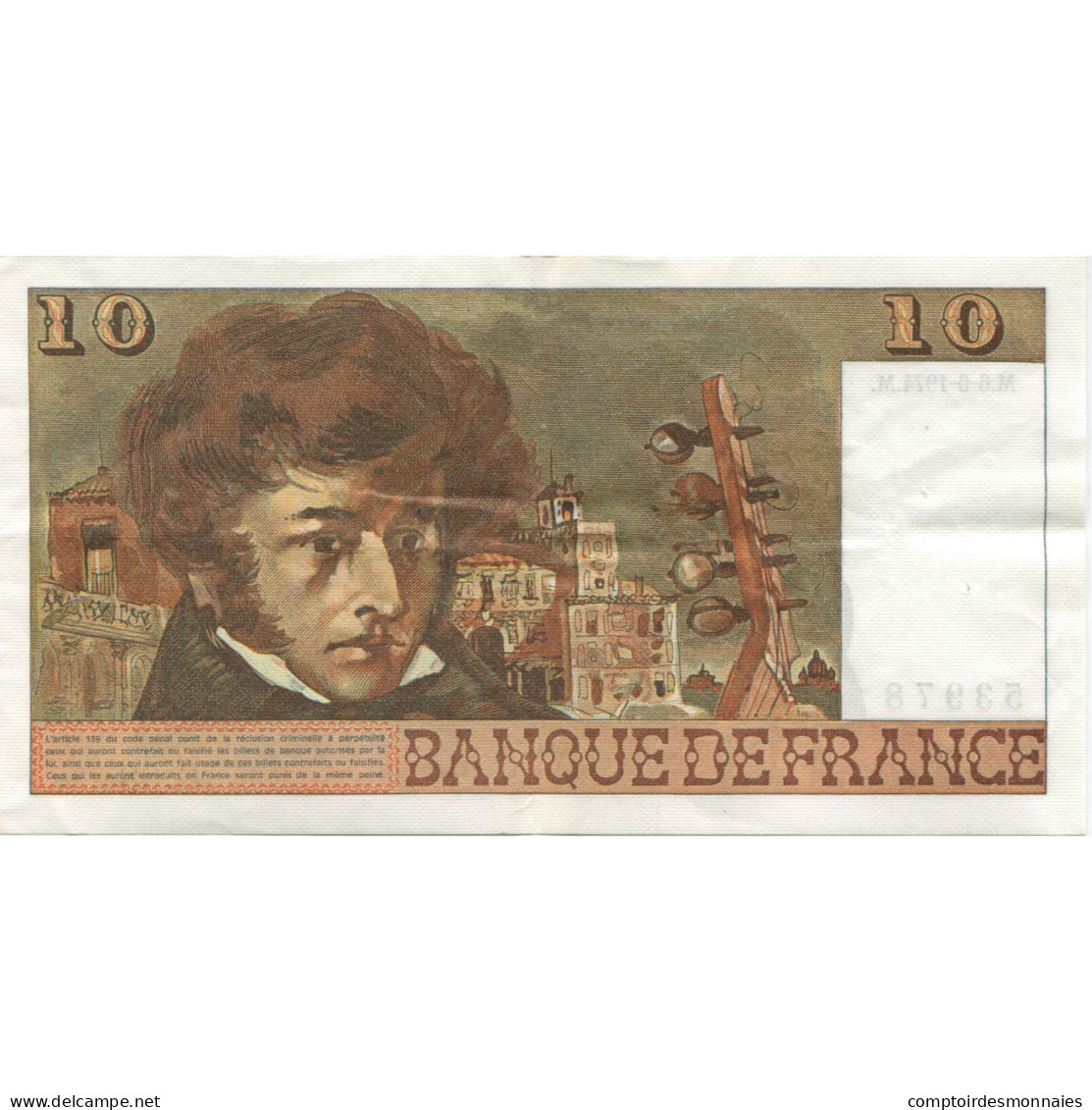 France, 10 Francs, Berlioz, 1974, 1974-06-06, TTB, Fayette:63.5, KM:150a - 10 F 1972-1978 ''Berlioz''