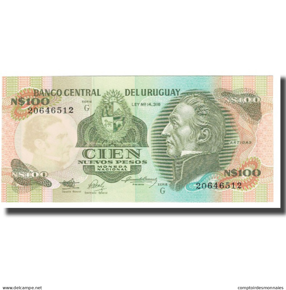 Billet, Uruguay, 100 Nuevos Pesos, KM:62c, NEUF - Uruguay