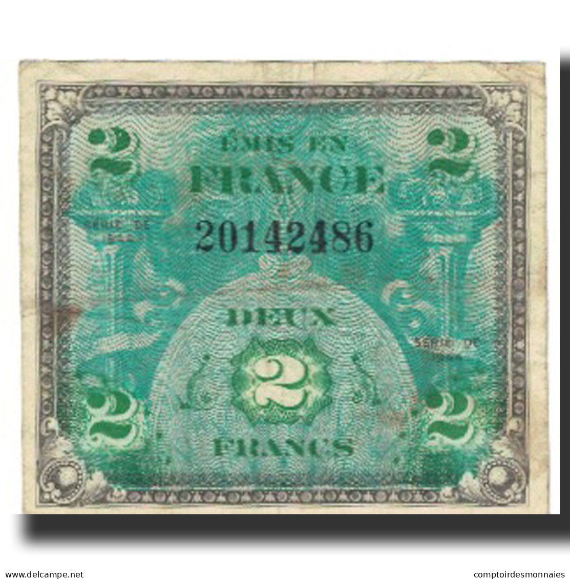 France, 2 Francs, Drapeau/France, 1944, TB+, Fayette:VF16.1, KM:114a - 1944 Drapeau/France