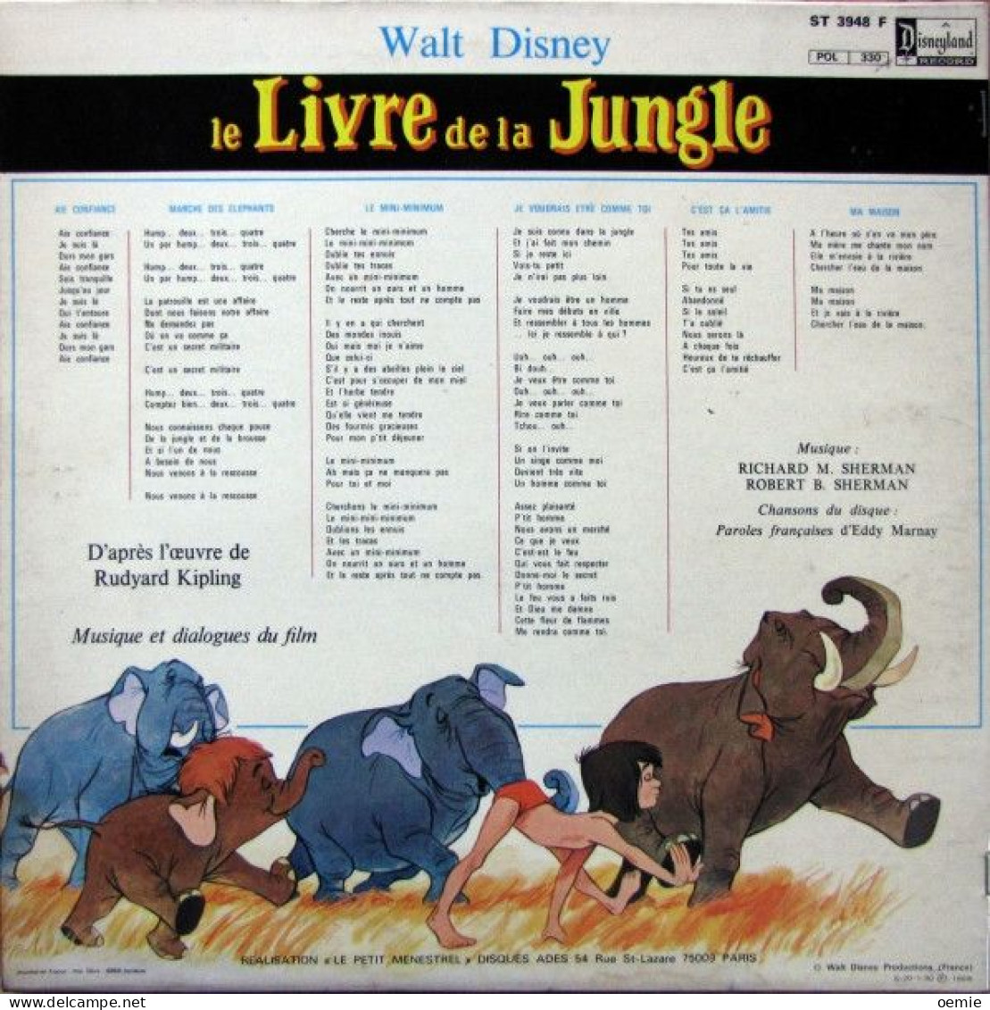 WALT  DISNEY   /  LE LIVRE DE LA JUNGLE - Enfants