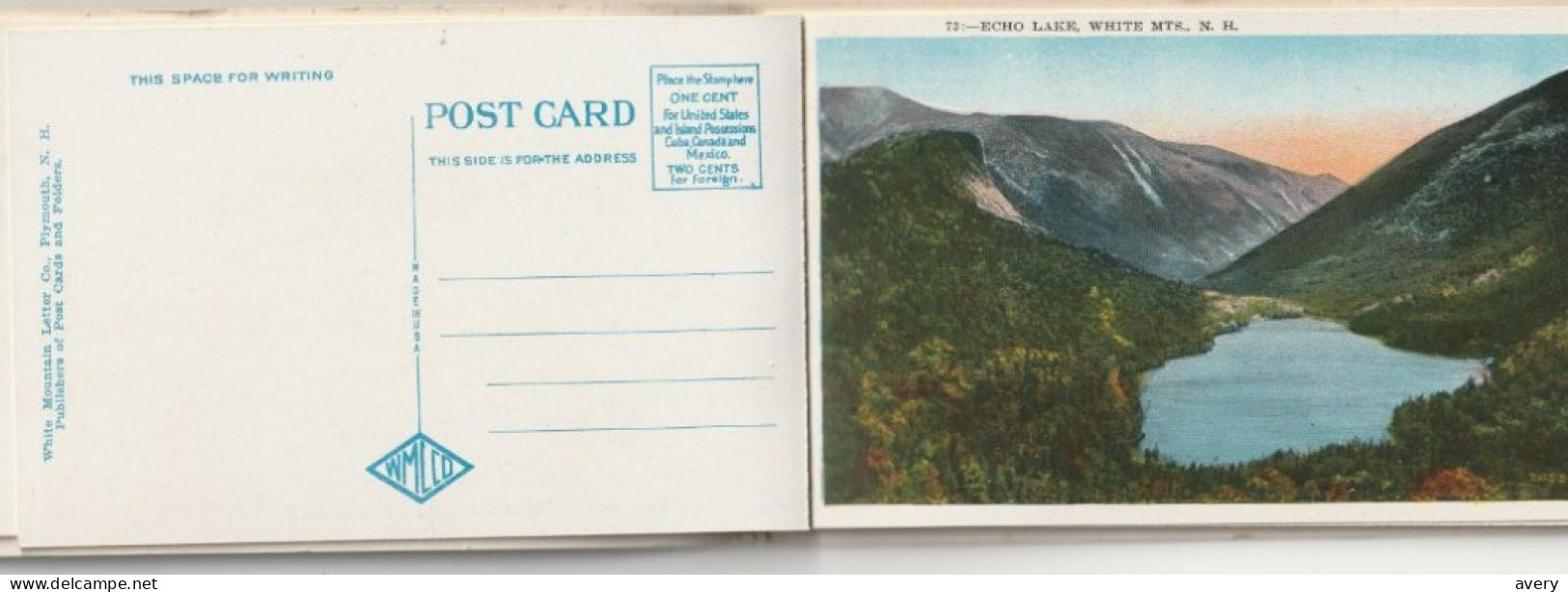 Souvenir Album Of The White Mountains, New Hampshire The "Switzerland Of America" 9 Detachable Post Cards, 1 Used - White Mountains