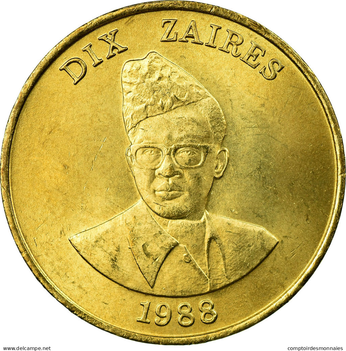 Monnaie, Zaïre, 10 Zaïres, 1988, TTB, Laiton, KM:19 - Zaire (1971 -97)