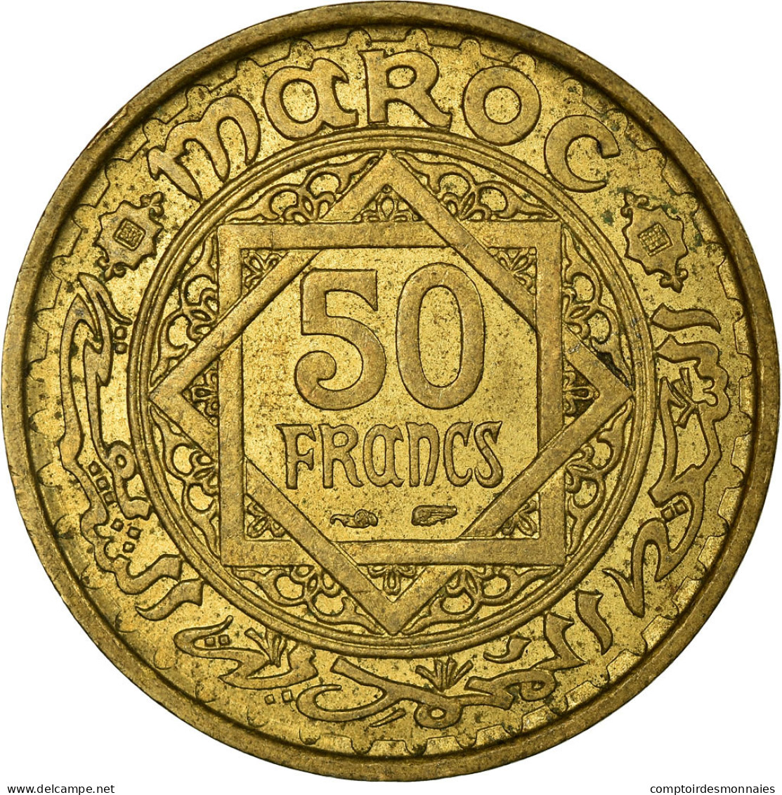 Monnaie, Maroc, Mohammed V, 50 Francs, 1951, Paris, TTB, Aluminum-Bronze, KM:51 - Maroc