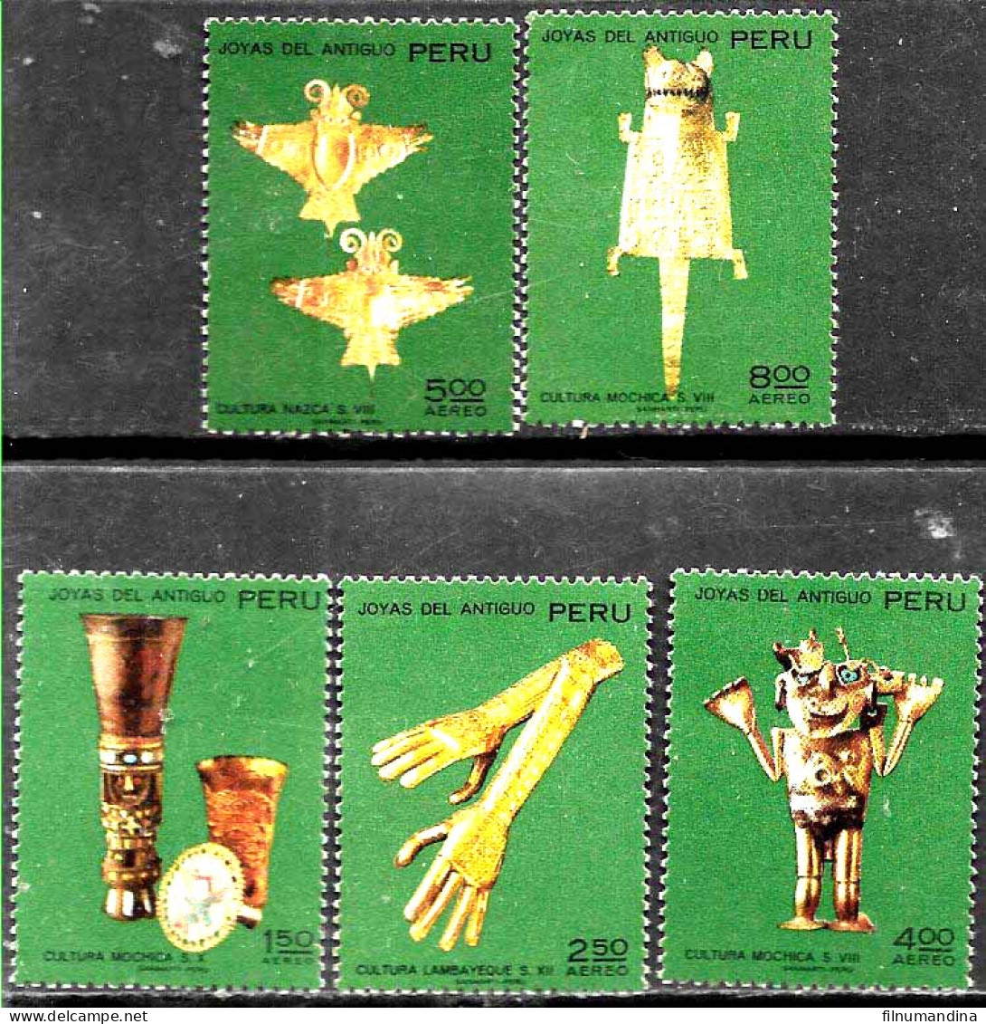 #3068 PERU 1973 ARCHEOLOGY INCA PERIOD OLD GOLD HANDCRAFTS YV AE335-9 MNH - Porcellana